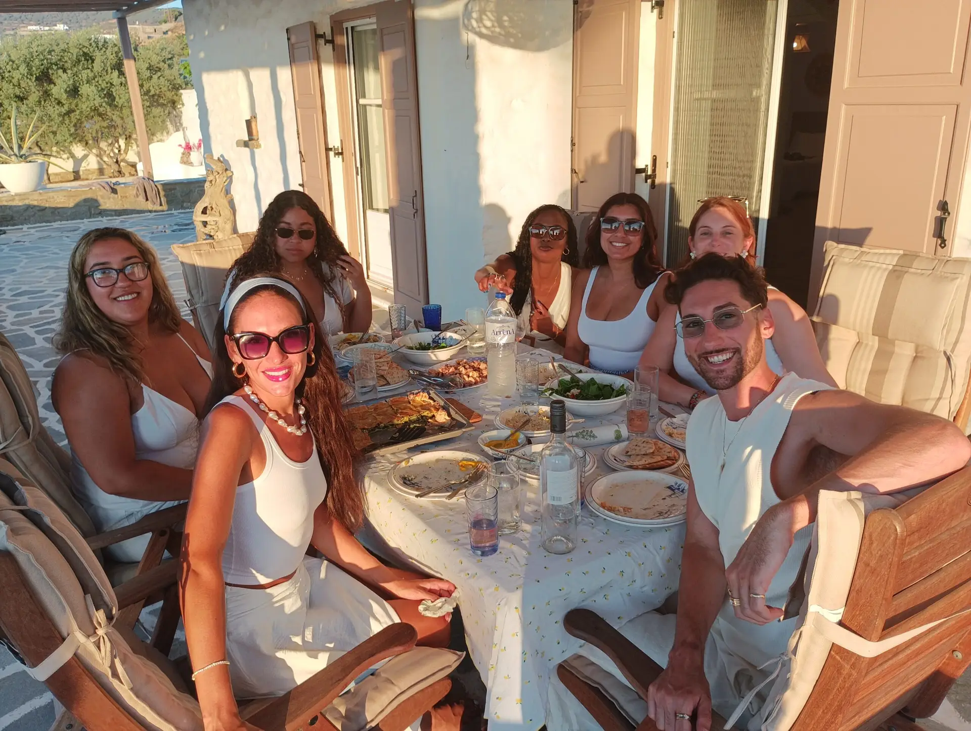 family gathered around the table